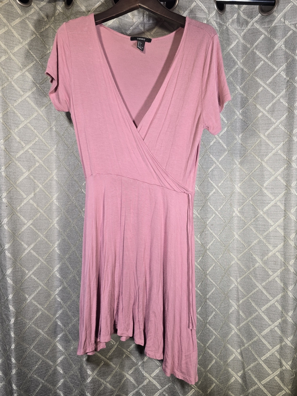 Forever 21 Mauve Pink Wrap-Front Short Sleeve Dress